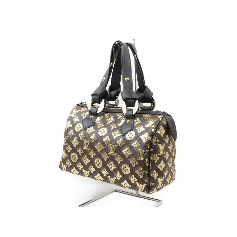 Louis Vuitton Winter All Eclipse Speedy Fall Handbag Boston Bag Sequins Black